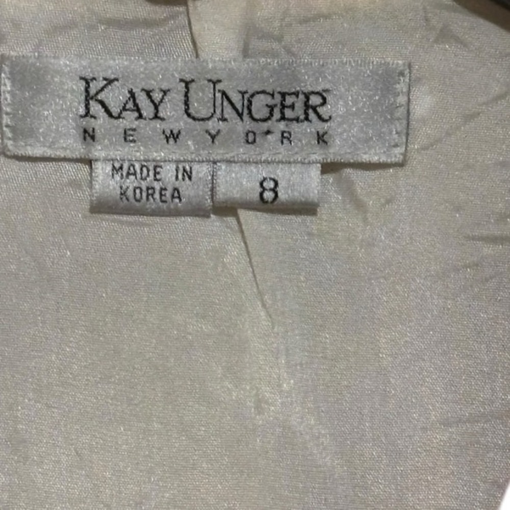 Vtg Kay Unger Skirt Suit Women 8 Floral Sunflower Linen‎ Blend Blazer Midi Set - Picture 3 of 11